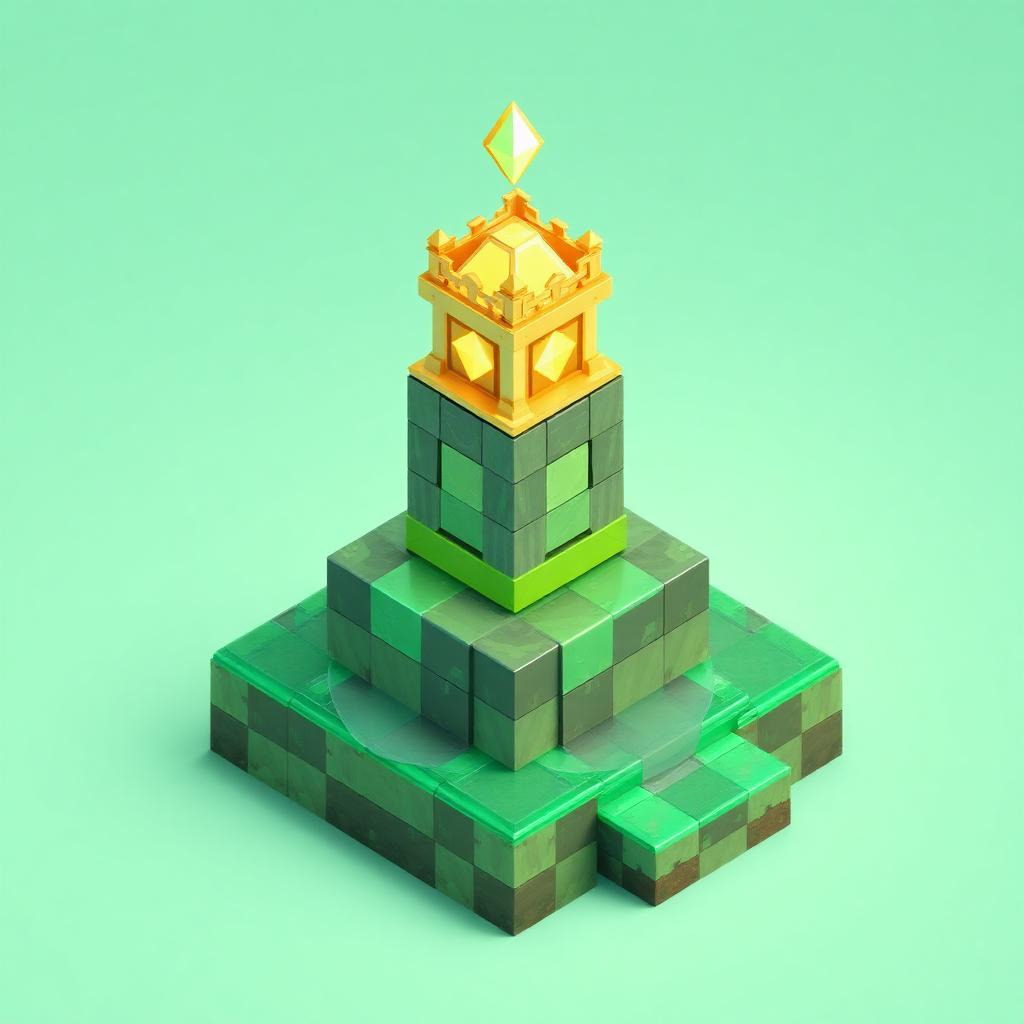 MineBuildr Premium — glowing beacon crowned with a diamond